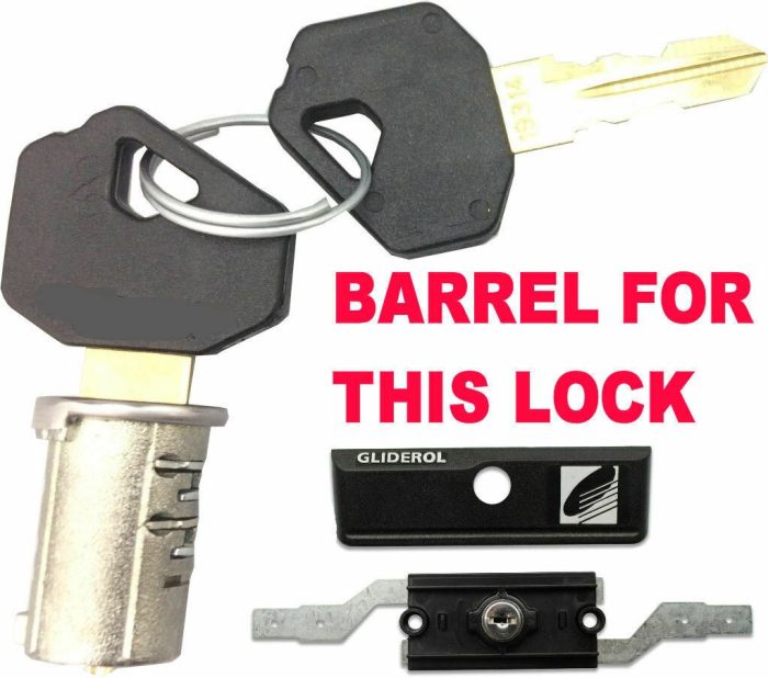 Gliderol new-style Inline Roller Shutter Lock 5 inch - Barrel & 2 Keys