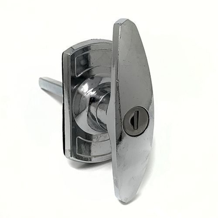 Cardale Cardale T-handle Garage Door Lock 75mm Shaft - Chrome