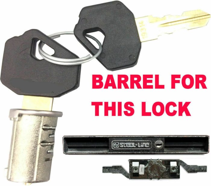 STEEL LINE Old Style Garage Roller Shutter Door Lock - Barrel & 2 Keys