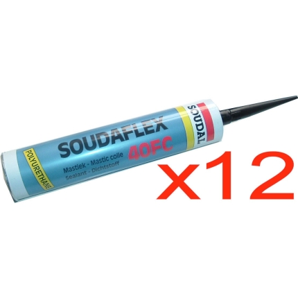 Universal 12 x SOUDAFLEX 40FC Adhesive HEAVY DUTY SEALANT 310ml Tubes - Black