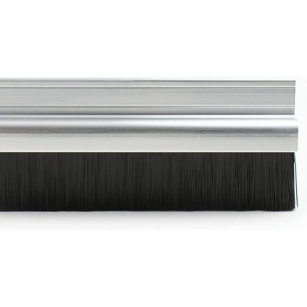 Universal Garage Door Industrial Bottom Brush Draught Strip - 30mm Aluminium