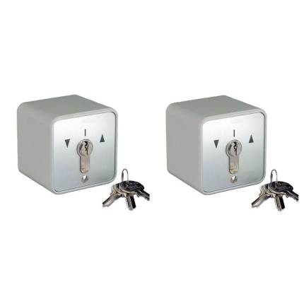 Universal Pair of KEYED ALIKE Roller Shutter Industrial Key Switches - IP54