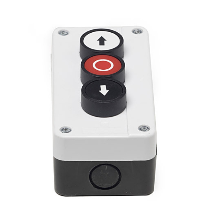 Universal 3 Way Industrial Roller Shutter Push Button Station - Up / Stop / Down Arrows