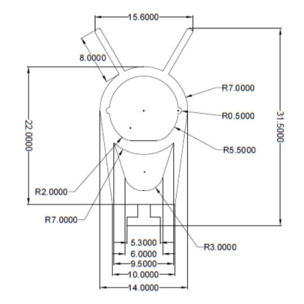 Rubber Seal for Safety Edge Roller Shutter Door 55mm diagram