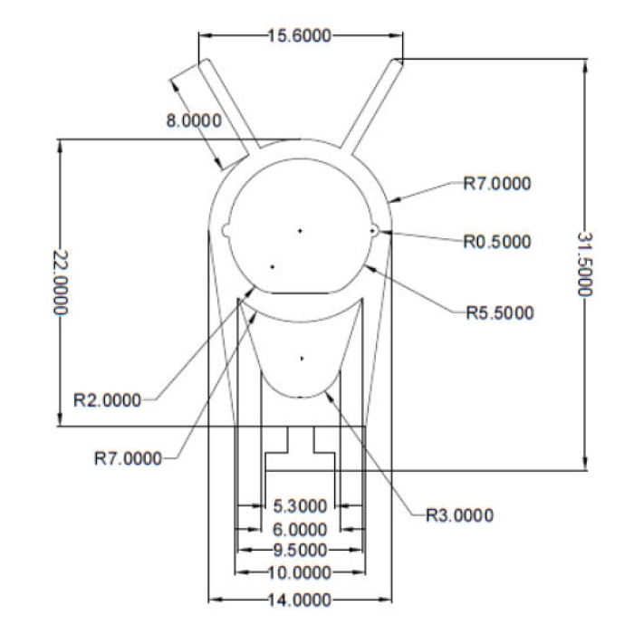 Rubber Seal for Safety Edge Roller Shutter Door 55mm diagram