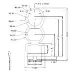 Rubber Seal for Safety Edge Roller Shutter Door Triple Chamber 77mm diagram